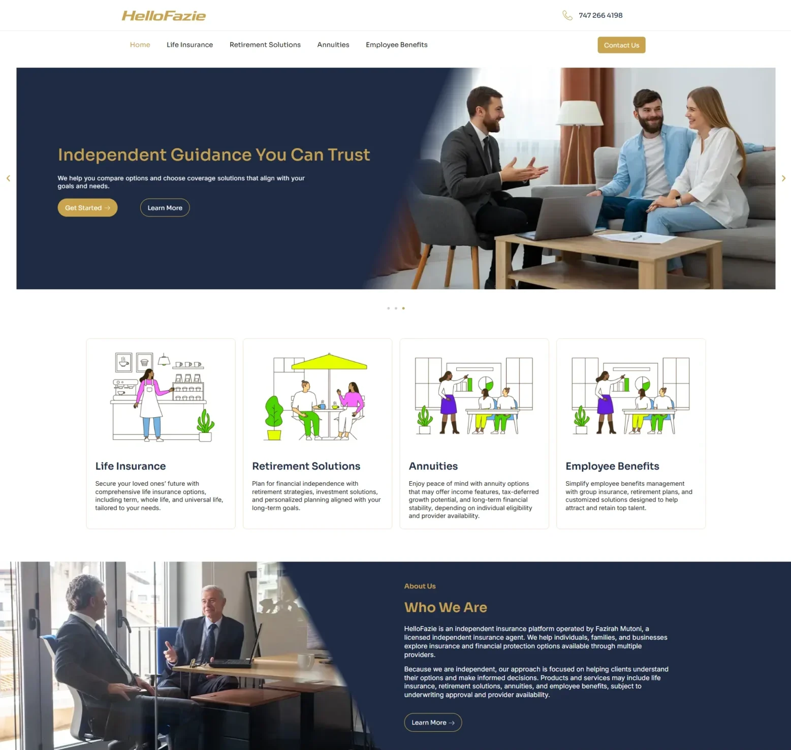 insurance website design